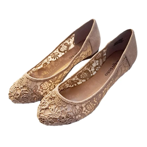Hypnotize Lace Embellished Ballet Flats by Zigi Soho - Picture 3 of 5